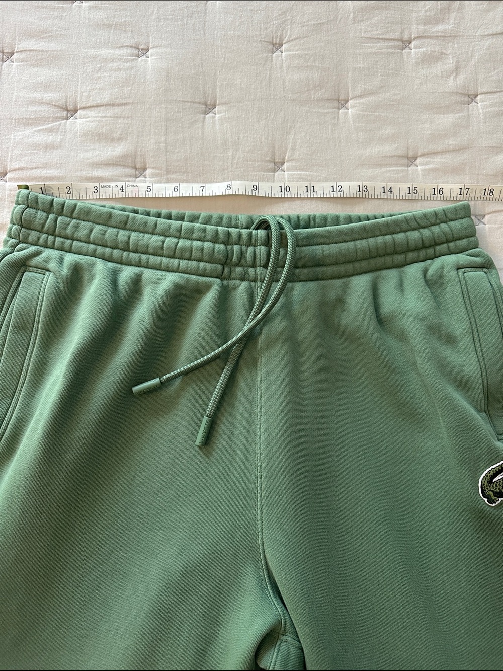 Lacoste Sage Green Logo Joggers - Picture 5 of 8
